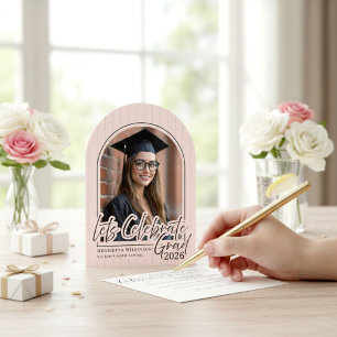 Modern Arch Photo Graduation Party Announcement