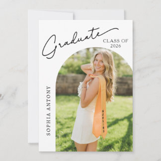 Modern Arch Photo Graduation Party Invitation