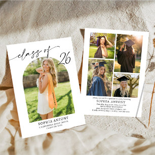 Modern Arch Photo Graduation Party Invitation