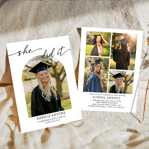 Modern Arch Photo Graduation Party Invitation