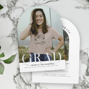 Modern Arch Photo Graduation Party Invitation
