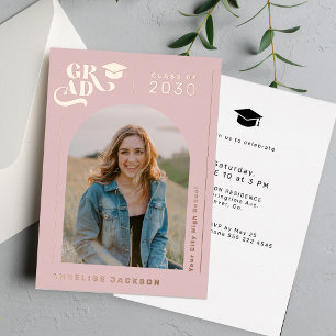 Modern arch photo graduation rose gold 
