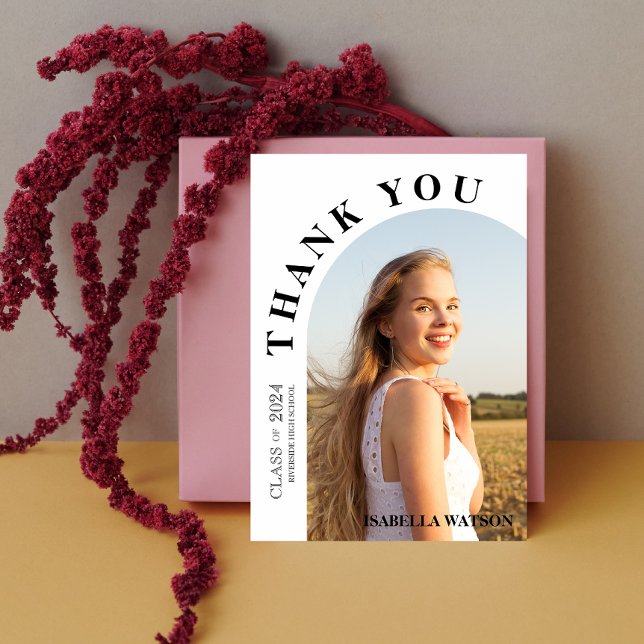 Modern Arch Photo Graduation Thank You Card (Modern Arch Photo Graduation Thank You Card)