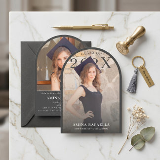 Modern Arch Photo Minimalist Graduation | PhotoPop Invitation