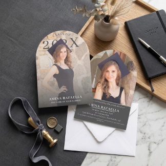 Modern Arch Photo Minimalist Graduation | PhotoPop Invitation