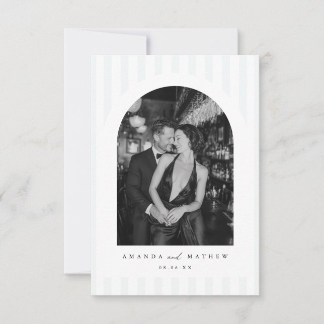 Modern Arch Photo Minimalist Wedding Invitation (Front)