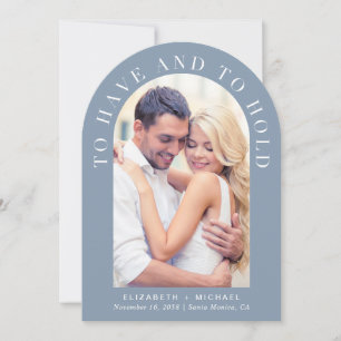 Modern Arch Photo QR Code All In One Wedding Invitation