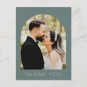 Modern Arch Photo Wedding Thank You  Postcard