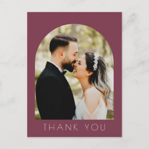 Modern Arch Photo Wedding Thank You  Postcard