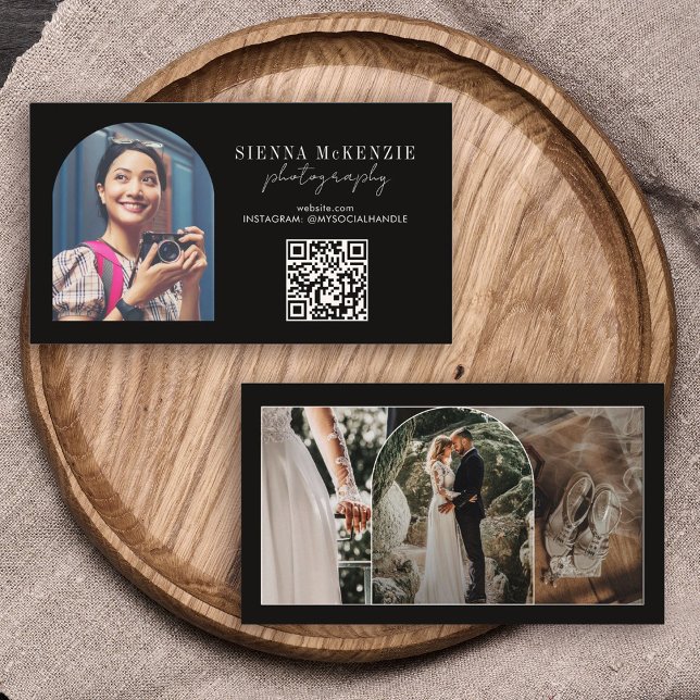 Modern Arch Photography Professional QR Code Business Card (Creator Uploaded)