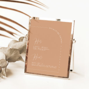 Modern Arch Rust Calligraphy Signature Drinks Menu