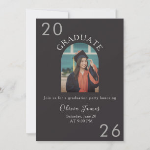 modern arch-shaped graduation invitation