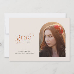 Modern Arch Simple 1-Photo 2024 Graduation Party Invitation