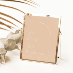 Modern Arch Tan Calligraphy Signature Drinks Menu