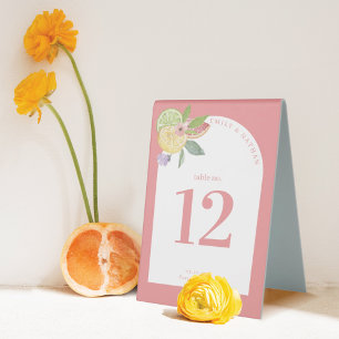 Modern Arch Watercolor Citrus Fruits & Florals
