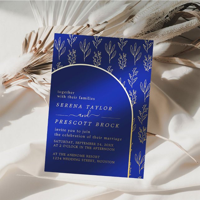 Modern Arch Wedding Real Foil Invitation (Creator Uploaded)