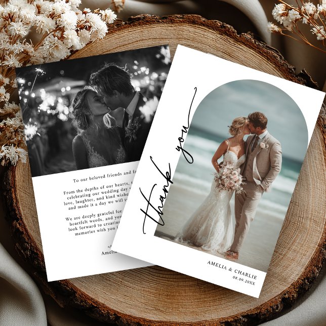 Modern Arch Wedding Thank You Card (Creator Uploaded)