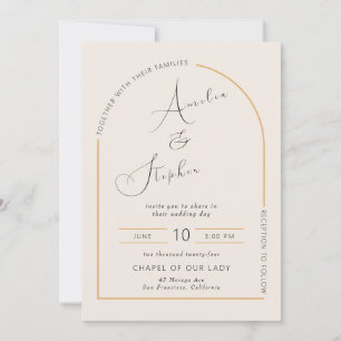 Modern Arch with Real Foil Wedding Invitations