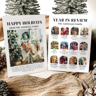 Modern Arch Year in Review Family Photo Christmas Holiday Card