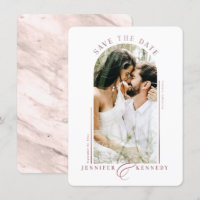 Modern Arched Photo Frame Dusty Rose Marble Back