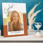 Modern Arched Photo Terracotta & Gold Graduation Plaque<br><div class="desc">This elegant graduation tabletop easel plaque features an arched photo and is accented with a terracotta and a faux textured gold colour. The word "graduate" appears in a modern script. This is a perfect keepsake for this years graduate.</div>
