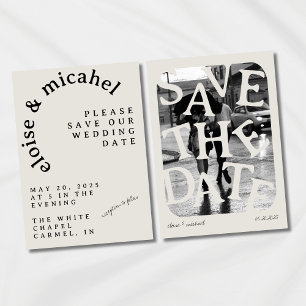 Modern Arched Typography Wedding Save the Date Invitation