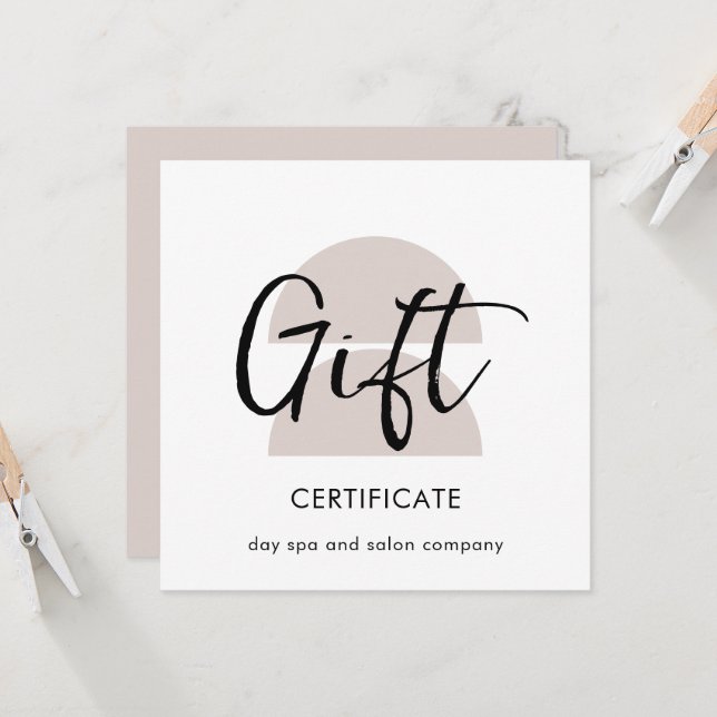 Modern Arches Gift Voucher Certificate (Front/Back In Situ)