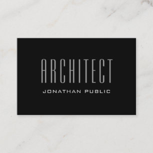 Modern Architect Elegant Luxury Plain Black Cool Business Card