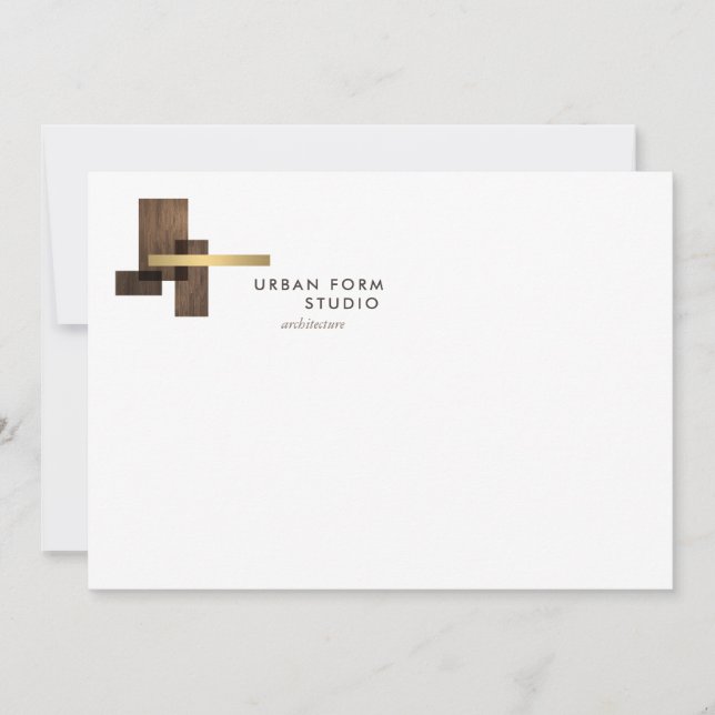 Modern Architect Logo Flat Notecard (Front)