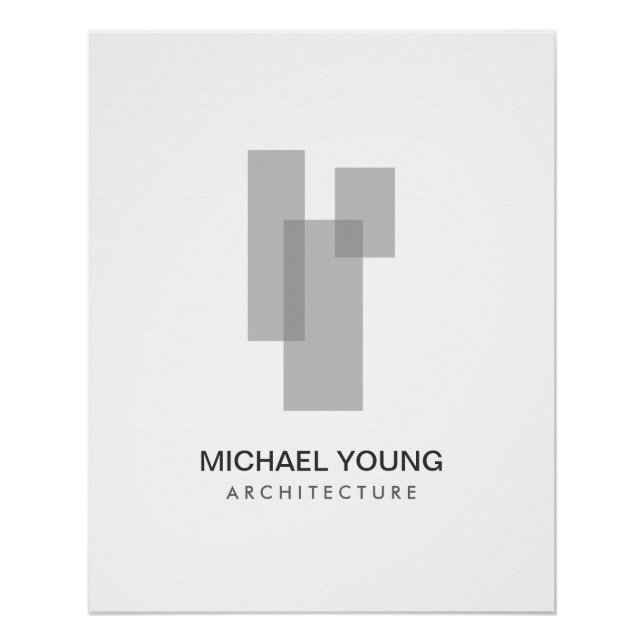 Modern Architectural Blocks Logo Download Poster (Front)
