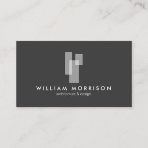 Modern Architectural Blocks Logo II White/Grey Business Card