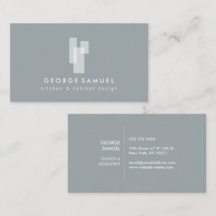 Modern Architectural Blocks Logo II White/Slate Business Card