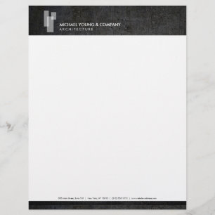 Modern Architectural Blocks Logo White/Dark Metal Personalised Letterhead