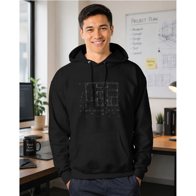 Modern Architectural Blueprint Hoodie (Creator Uploaded)