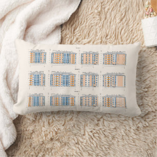 Modern Architectural Blueprint  Lumbar Cushion