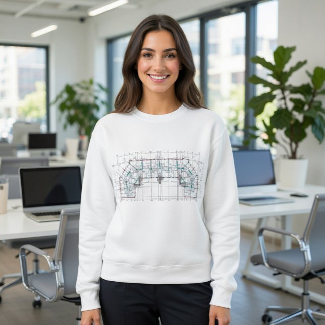 Modern Architectural Blueprint T-Shirt (Creator Uploaded)