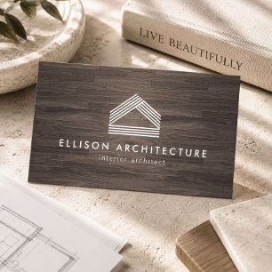 Modern Architectural Woodgrain Business Card