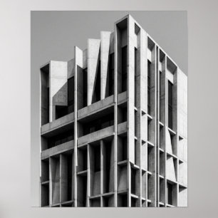 Modern Architecture Black and White Poster Concr
