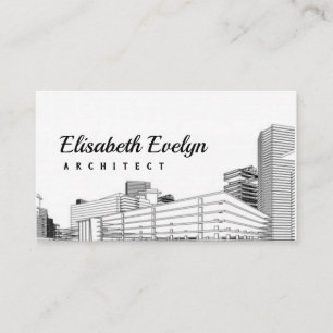 Modern architecture wireframe business card