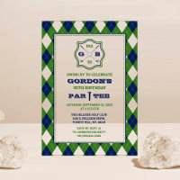 Modern Argyle Pattern Golf Any Age Birthday