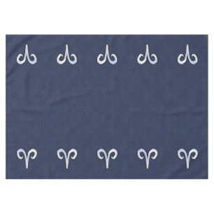 Modern Aries Zodiac Sign Blue Carbon Fibre Decor Tablecloth