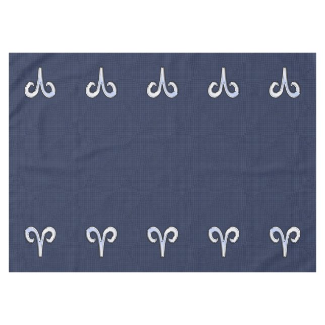 Modern Aries Zodiac Sign Blue Carbon Fibre Decor Tablecloth (Front (Horizontal))