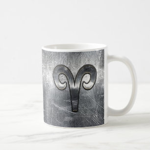 Modern Aries Zodiac Sign Grunge Distressed Style Coffee Mug