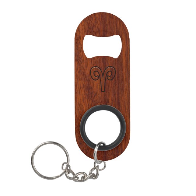 Modern Aries Zodiac Symbol on Mahogany like print (Front)