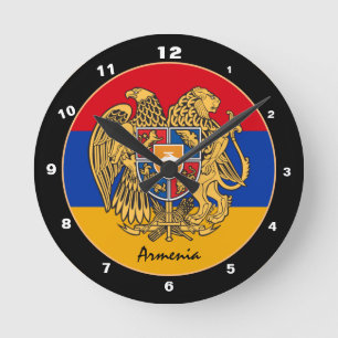 Modern Armenian Flag, Armenia Home / design Round Clock
