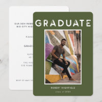Modern Army Green Typography Photo 2022 Graduation