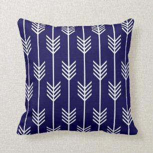 Modern Arrow Fletching Pattern Cobalt Blue Cushion