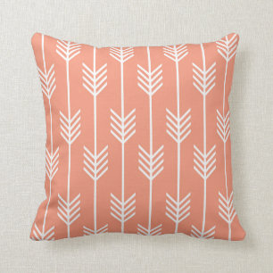 Modern Arrow Fletching Pattern Peach Cushion