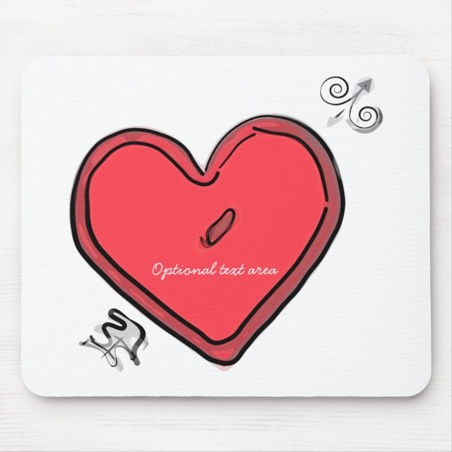 Modern Arrow & Heart Valentine's Love Chic Custom Mouse Mat (Front)