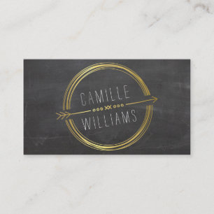 MODERN ARROW LOGO gold foil rustic hand drawn Business Card